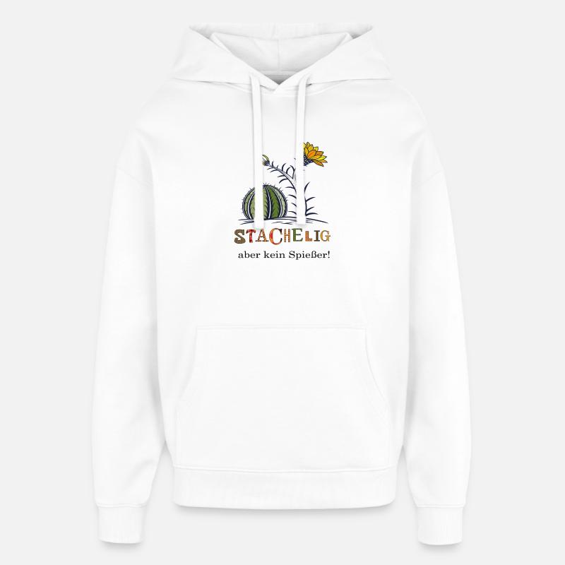 Cactus avec fleur - Sweat à capuche unisexe Stanley/Stella Oversized - blanc