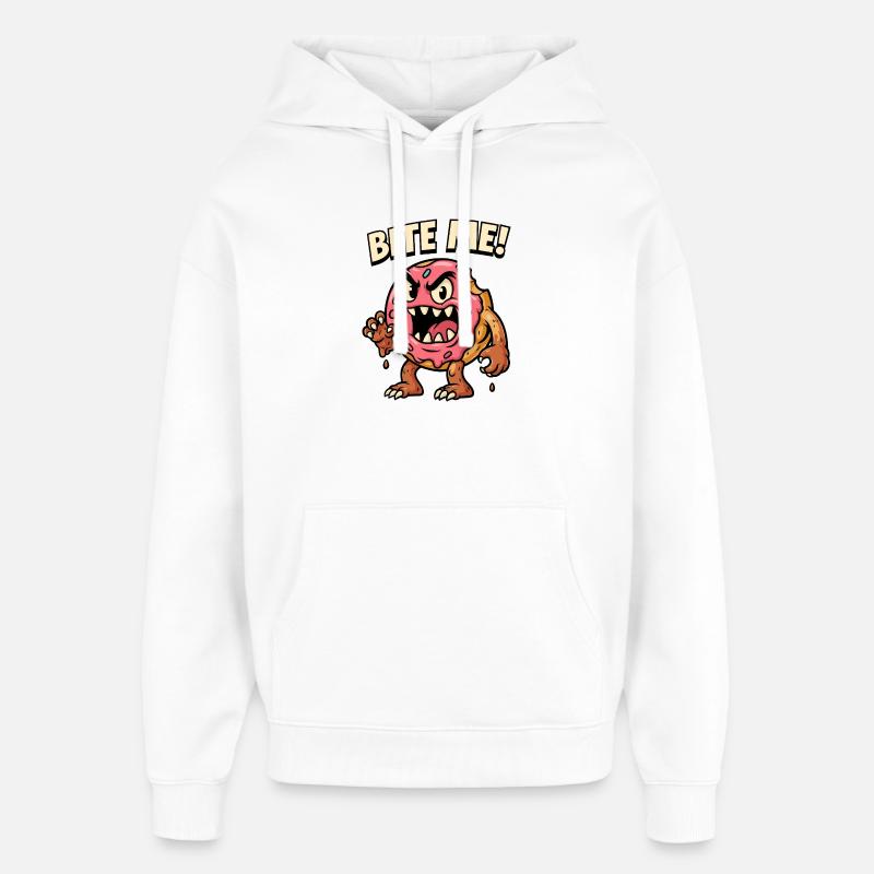 Illustration de monstre de beignet vif - Sweat à capuche unisexe Stanley/Stella Oversized - blanc