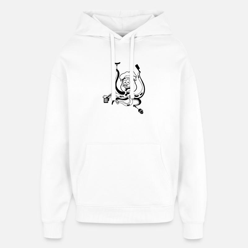 Gréement Grill Bacon - Sweat à capuche unisexe Stanley/Stella Oversized - blanc