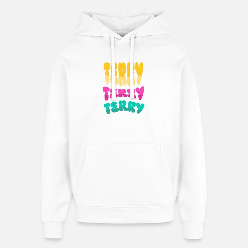 Nom Terry - Sweat à capuche unisexe Stanley/Stella Oversized - blanc