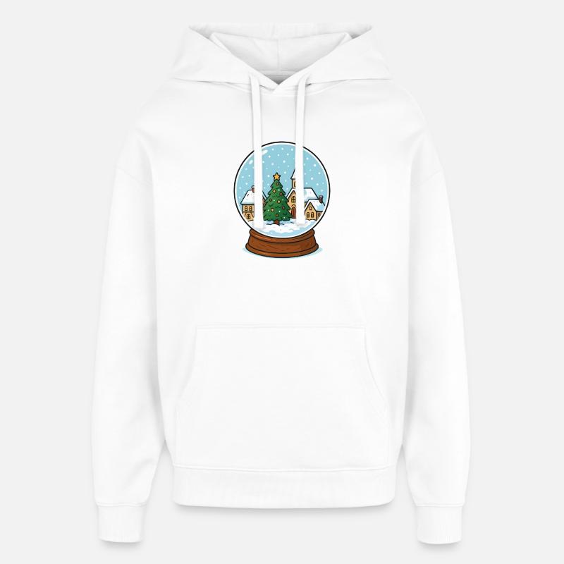 Village d’hiver à Snow Globe - Sweat à capuche unisexe Stanley/Stella Oversized - blanc