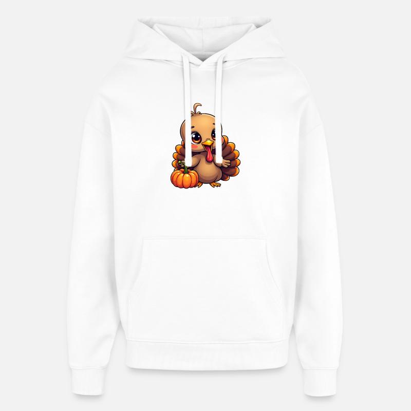 Bébé dinde de Thanksgiving - Sweat à capuche unisexe Stanley/Stella Oversized - blanc