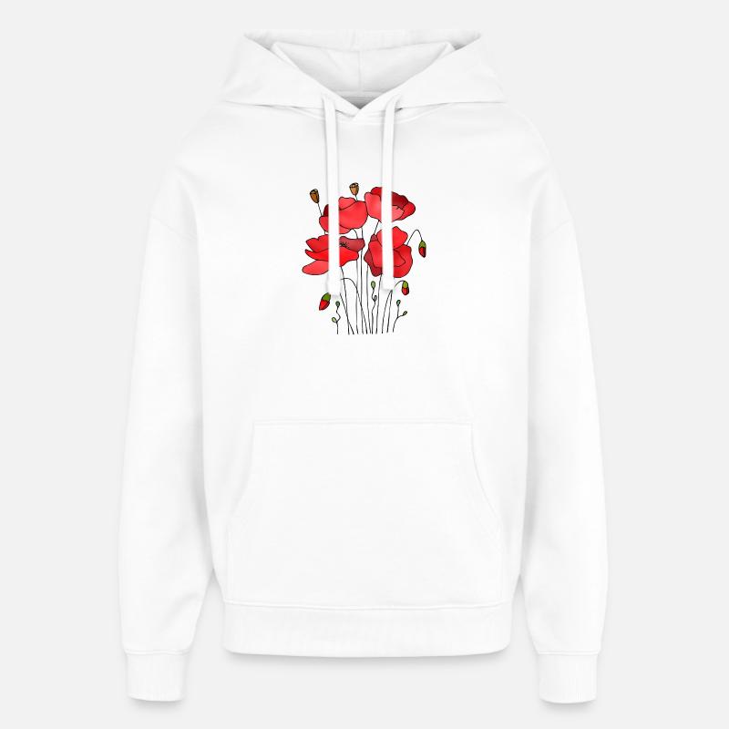 Fleur - Sweat à capuche unisexe Stanley/Stella Oversized - blanc