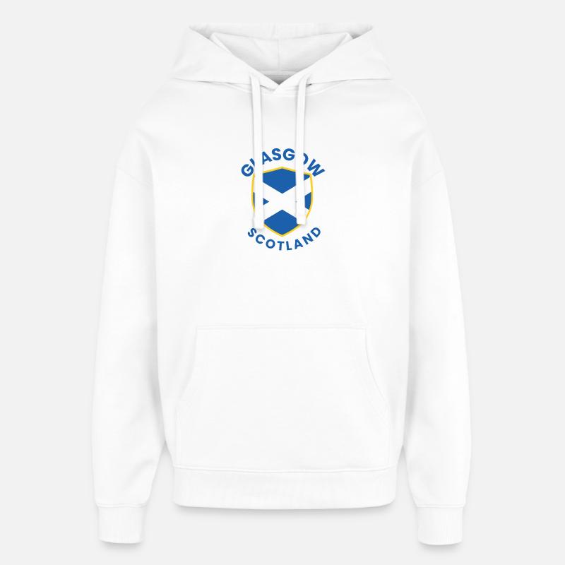 Conception du Bouclier écossais de Glasgow - Sweat à capuche unisexe Stanley/Stella Oversized - blanc