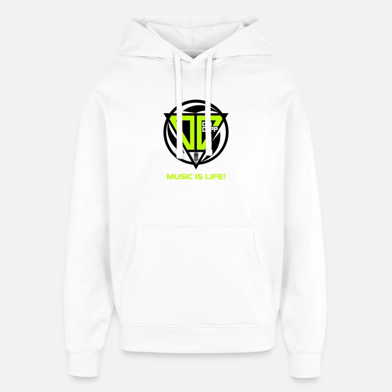 OLI CAPP - MUSIC IS LIFE LOGO - Sweat à capuche unisexe Stanley/Stella Oversized - blanc