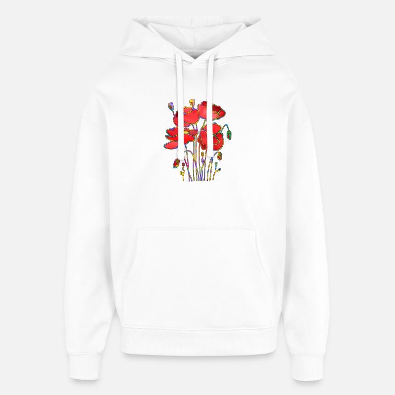 Fleur - Sweat à capuche unisexe Stanley/Stella Oversized - blanc