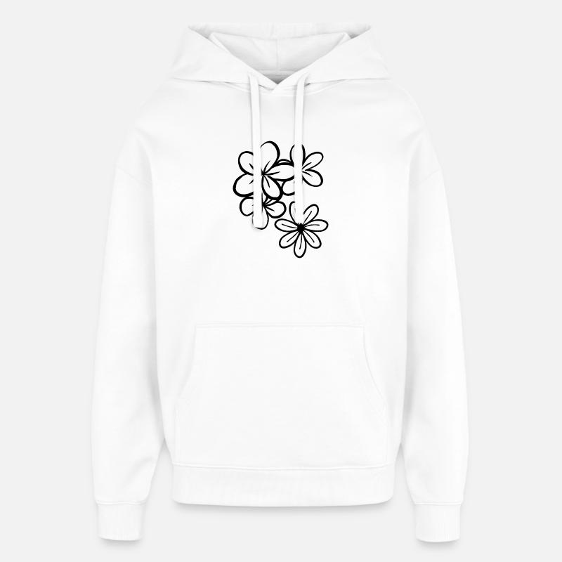 Fleurs Illustration  - Sweat à capuche unisexe Stanley/Stella Oversized - blanc