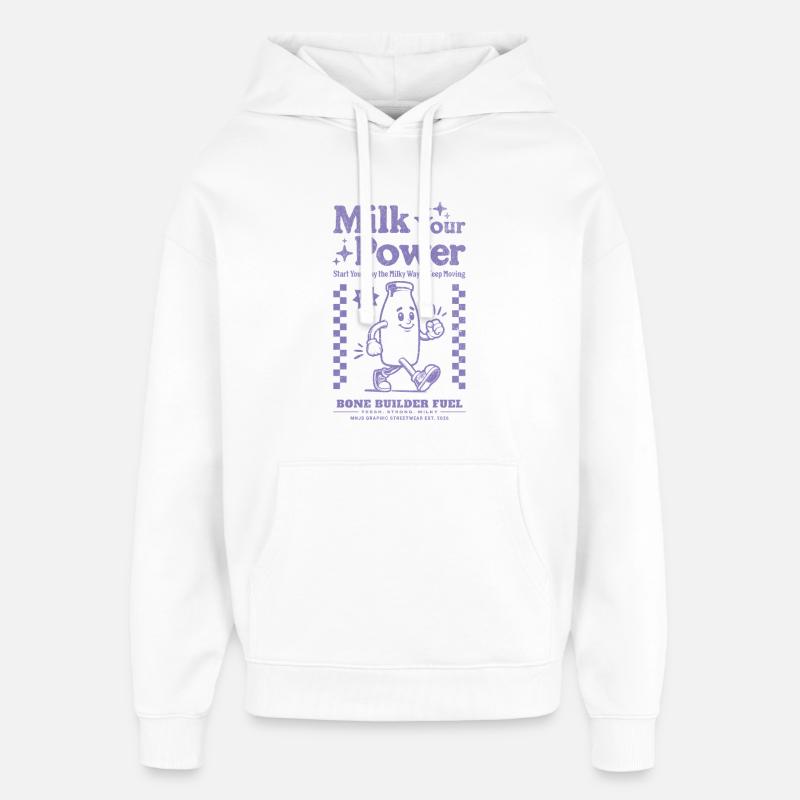 Biberon MilkPower - Sweat à capuche unisexe Stanley/Stella Oversized - blanc