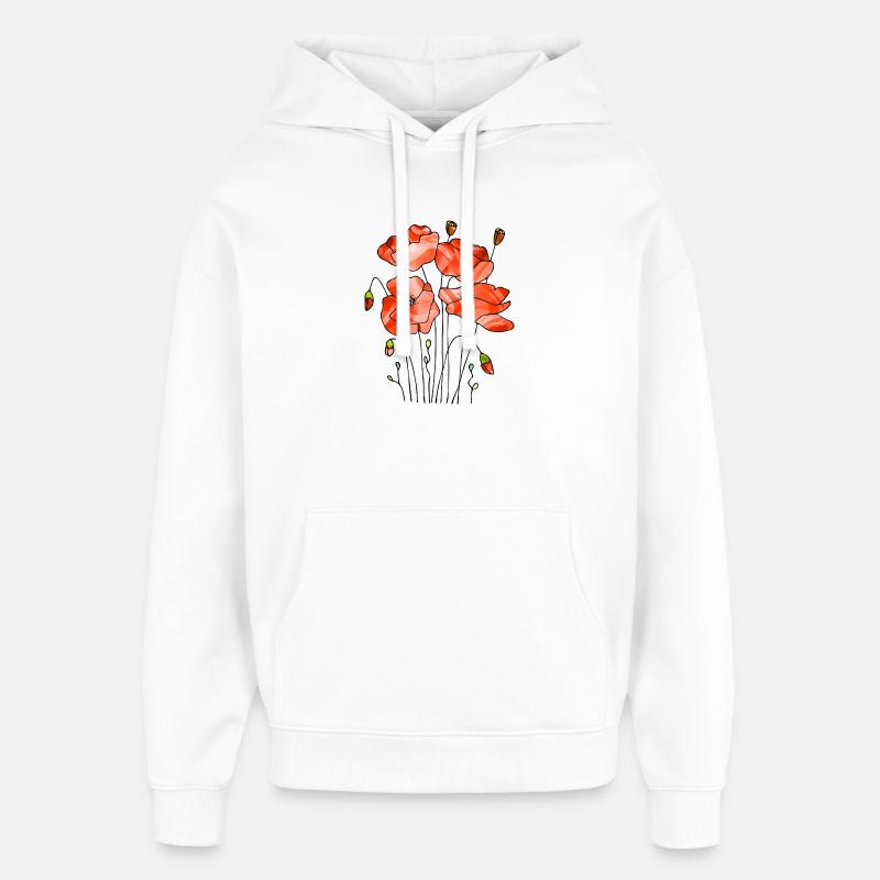 Blomster - Hættetrøje unisex Stanley/Stella Oversized - hvid