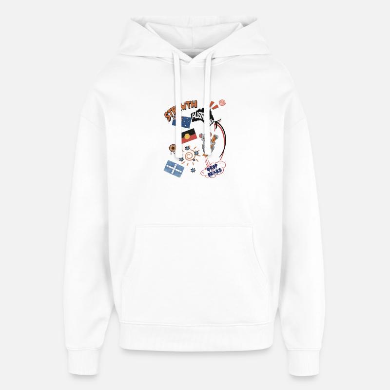 Collage australien Strewth & Drop bears - Sweat à capuche unisexe Stanley/Stella Oversized - blanc