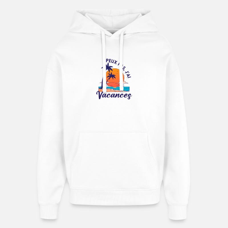 Vacances Palm Sunset Graphique - Sweat à capuche unisexe Stanley/Stella Oversized - blanc