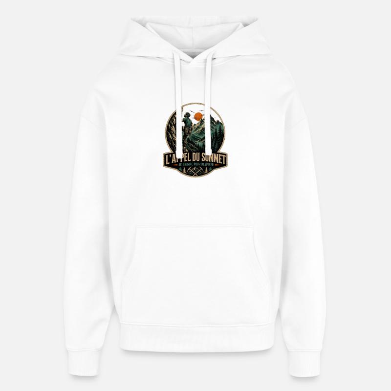 Appel du Sommet Grimpeur - Sweat à capuche unisexe Stanley/Stella Oversized - blanc