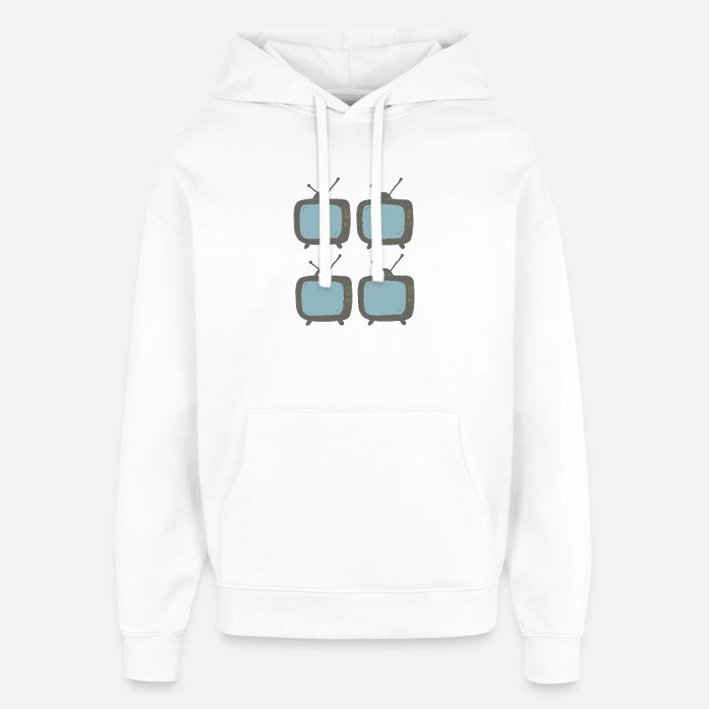 fernseher_4fach - Sweat à capuche unisexe Stanley/Stella Oversized - blanc