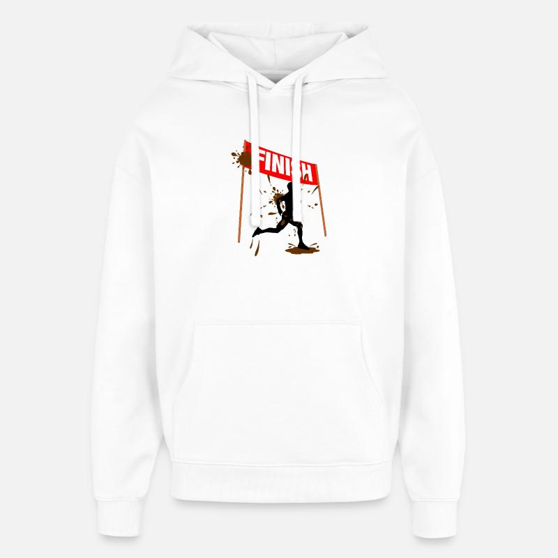 Finisher Course de Boue Hommes - Sweat à capuche unisexe Stanley/Stella Oversized - blanc