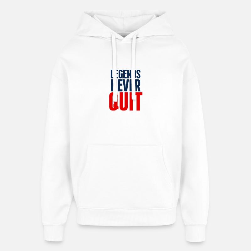 Legends Never Quit Bold - Sweat à capuche unisexe Stanley/Stella Oversized - blanc