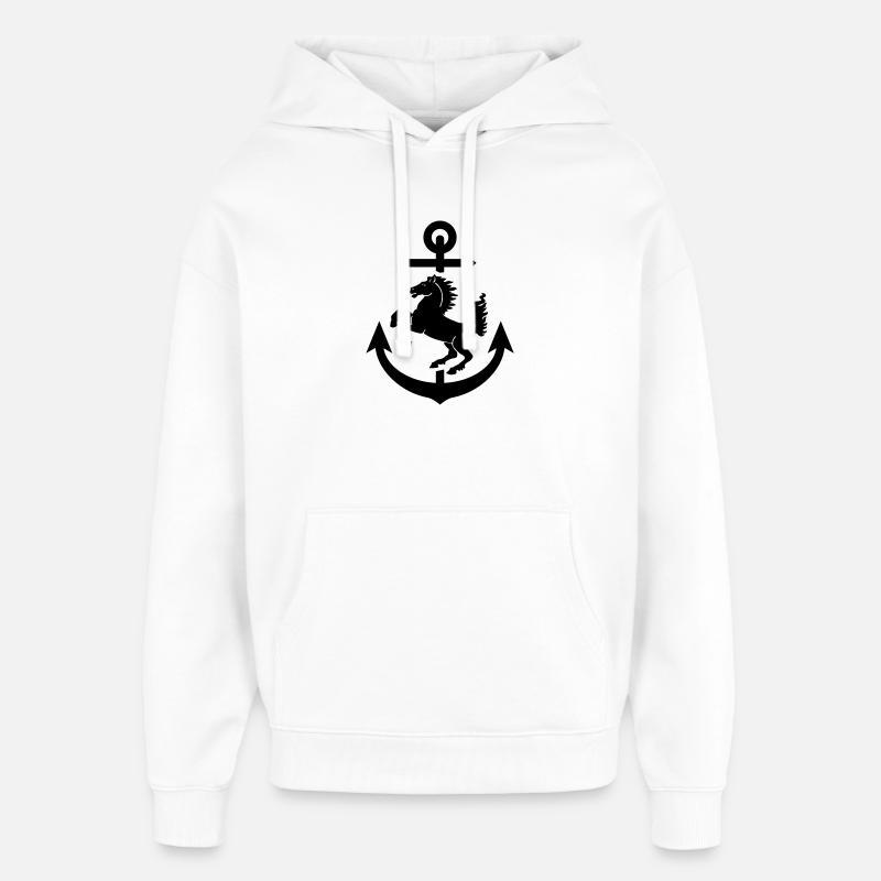 Stuttgart Wappen Anker, Stuttgarter - Oversized Unisex Hoodie von Stanley/Stella - Weiß