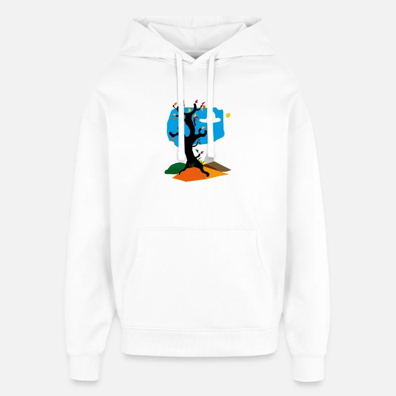 Arbre en automne - Sweat à capuche unisexe Stanley/Stella Oversized - blanc
