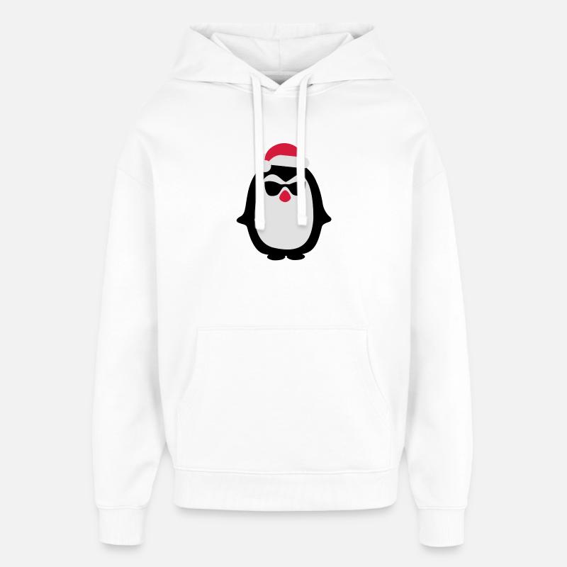 Pingouin de Noël - Sweat à capuche unisexe Stanley/Stella Oversized - blanc