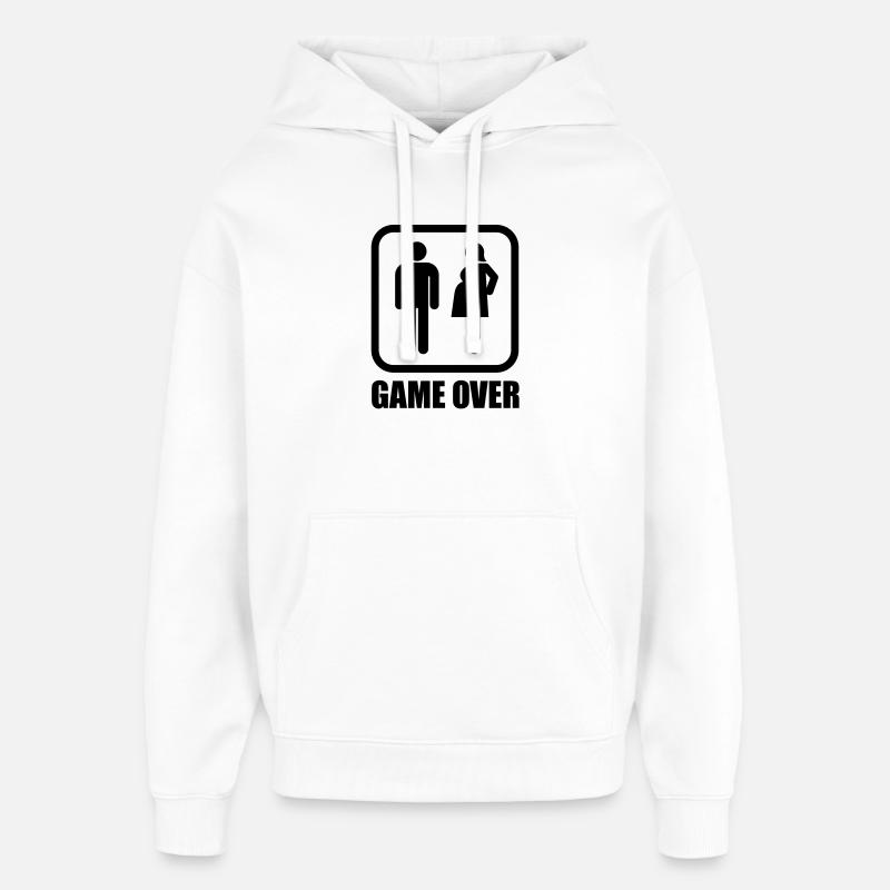 Game over - enceinte - Sweat à capuche unisexe Stanley/Stella Oversized - blanc