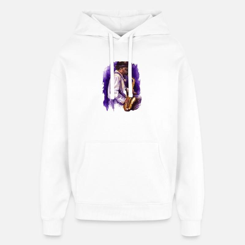 saxo - Sweat à capuche unisexe Stanley/Stella Oversized - blanc