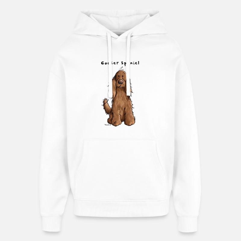 Drôle Cocker Spaniel - Sweat à capuche unisexe Stanley/Stella Oversized - blanc