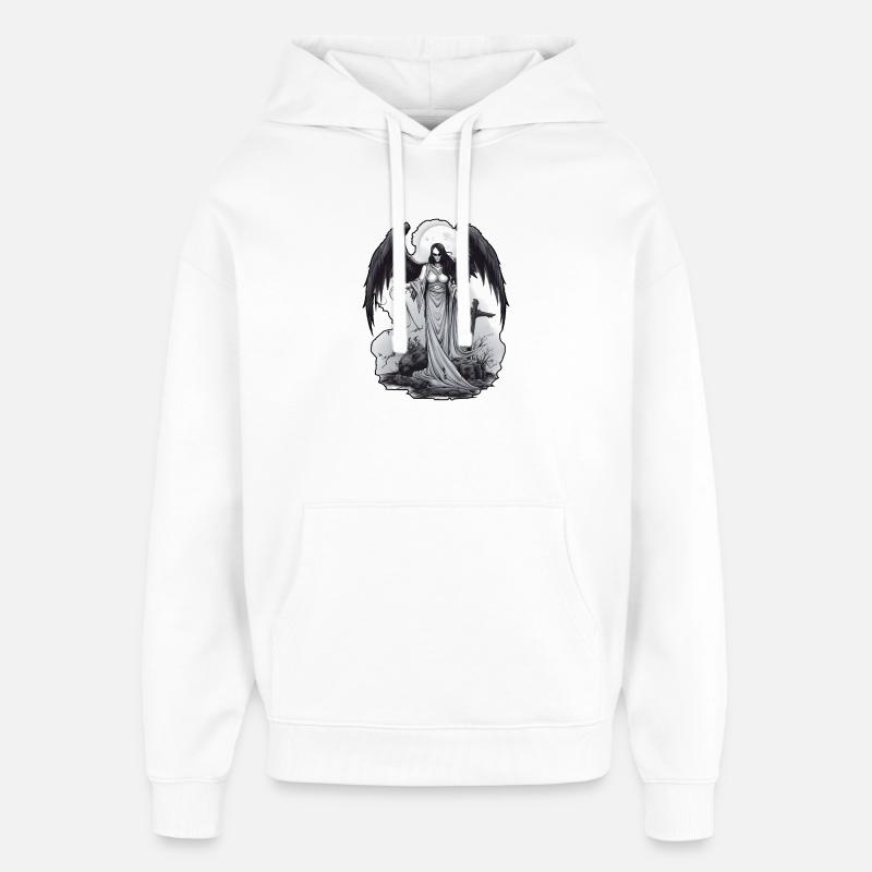 Ange noir - Sweat à capuche unisexe Stanley/Stella Oversized - blanc