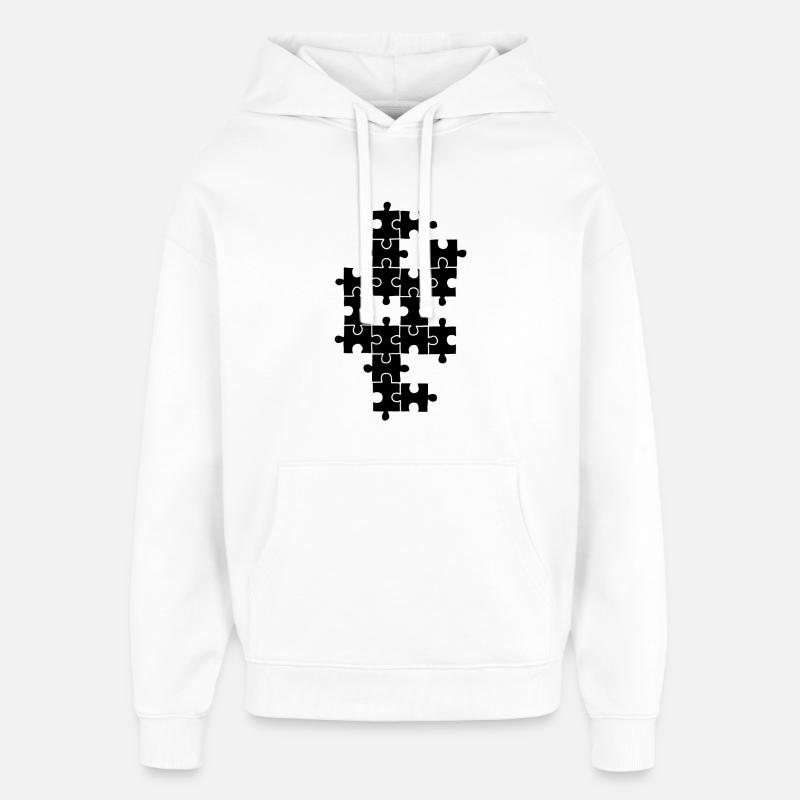 Puzzle noir - Sweat à capuche unisexe Stanley/Stella Oversized - blanc
