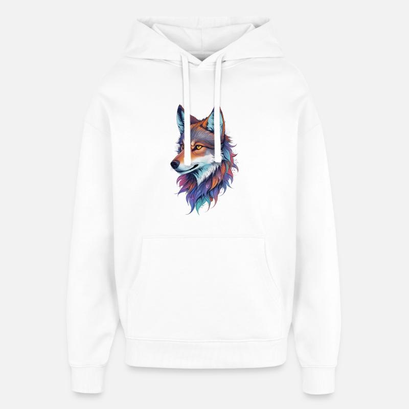Loup - Sweat à capuche unisexe Stanley/Stella Oversized - blanc