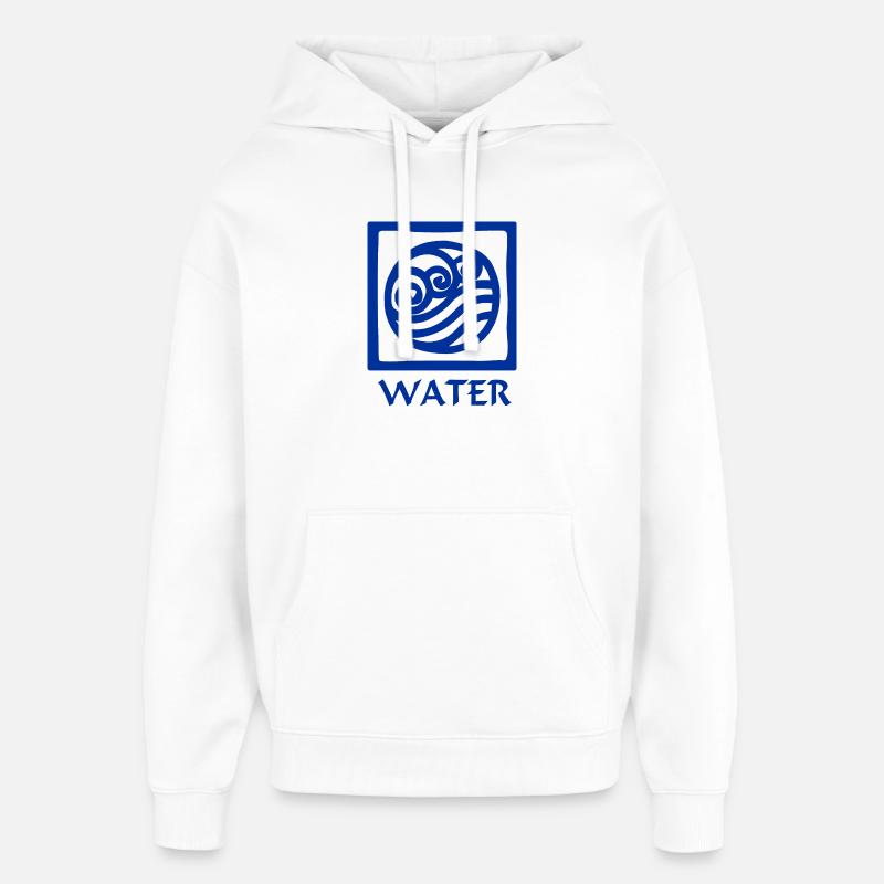 Symbole de l’eau avec texte eau - Sweat à capuche unisexe Stanley/Stella Oversized - blanc