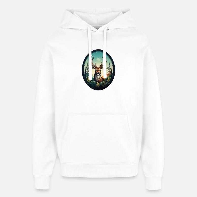 Renne - Sweat à capuche unisexe Stanley/Stella Oversized - blanc