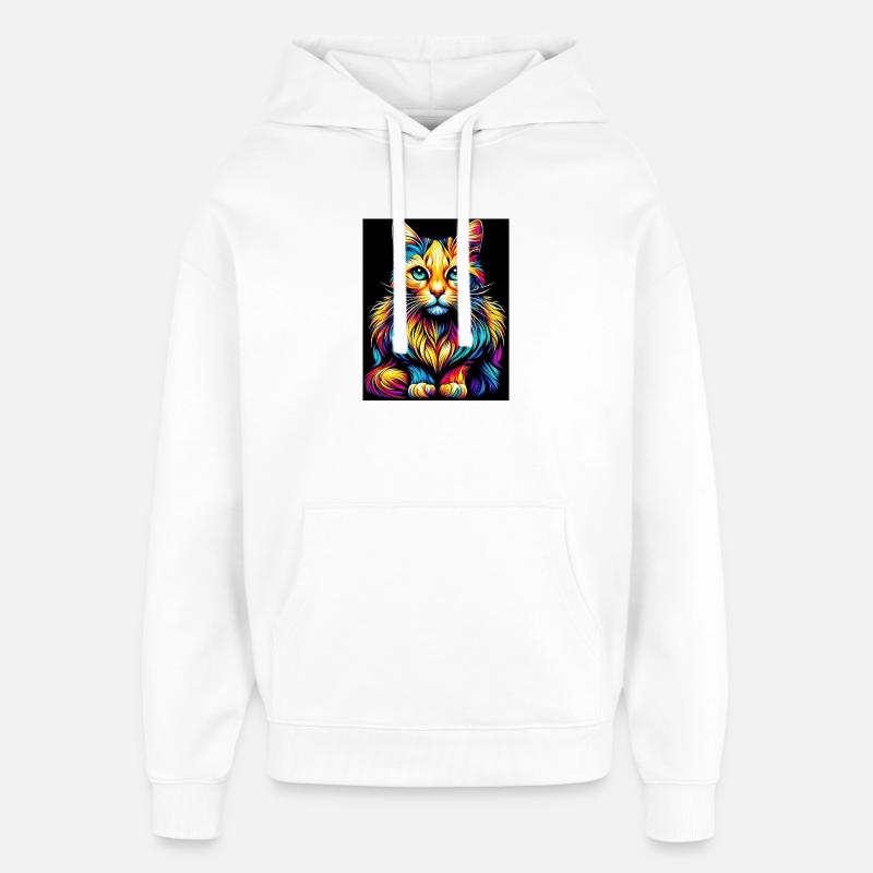 Chat - Sweat à capuche unisexe Stanley/Stella Oversized - blanc