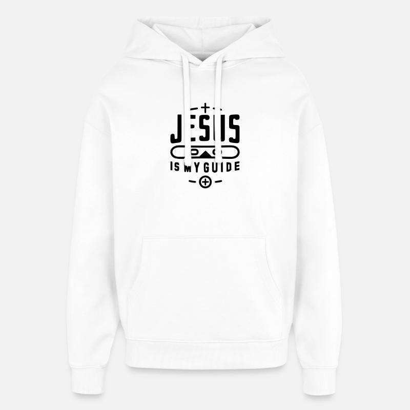 Jesus is my guide - Oversized Unisex Hoodie by Stanley/Stella - white