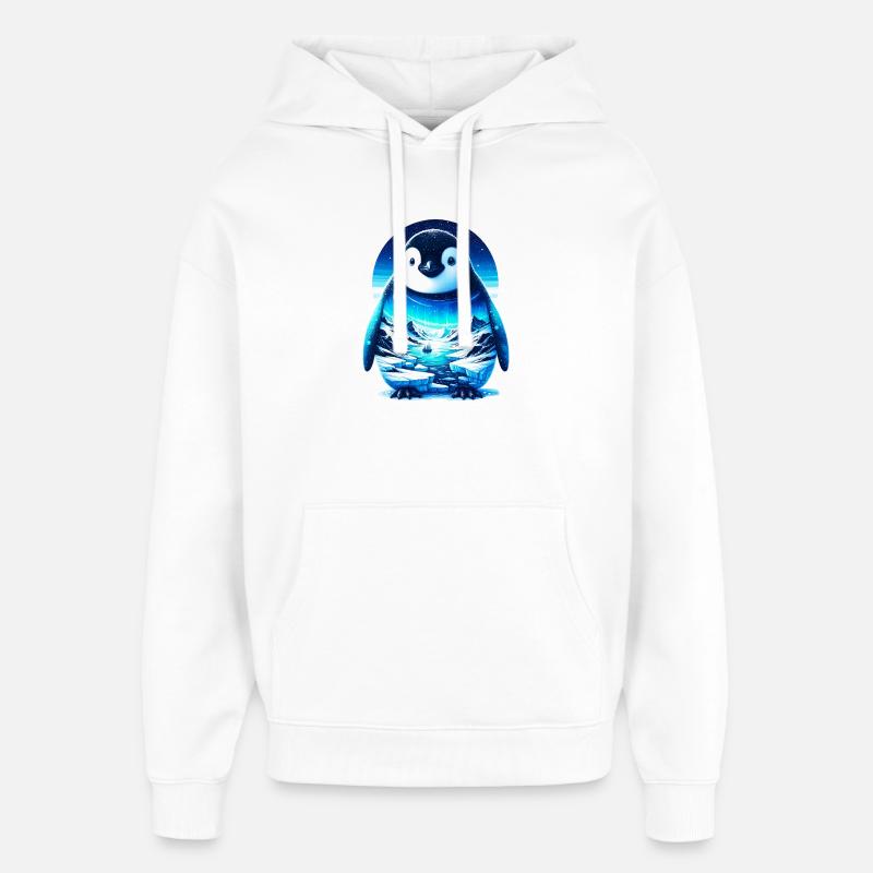 Penguin - Oversized Unisex Hoodie by Stanley/Stella - white