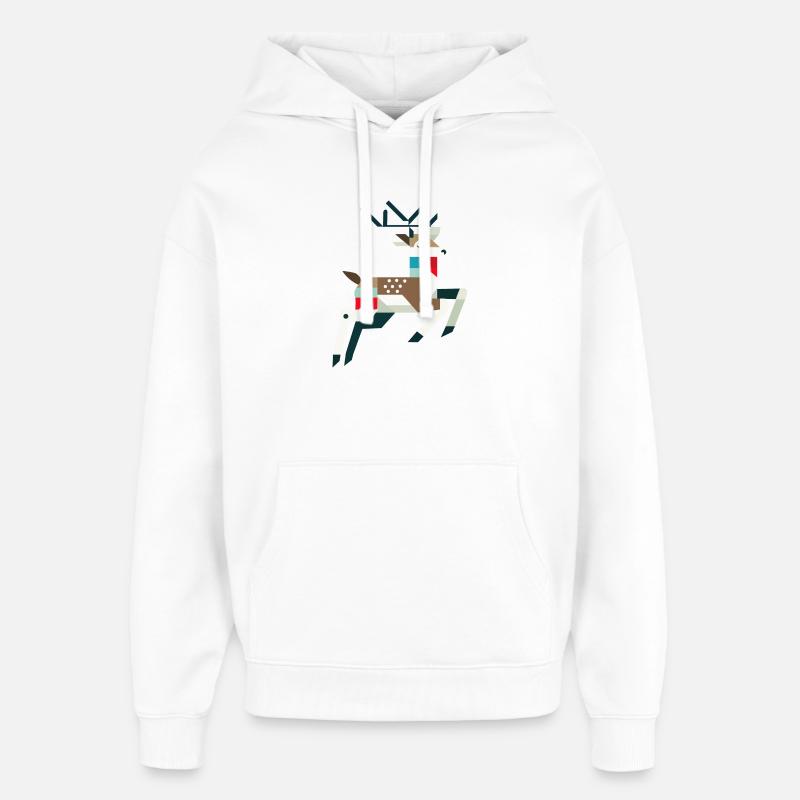 Cerf majestueux – unique et élégant - Sweat à capuche unisexe Stanley/Stella Oversized - blanc