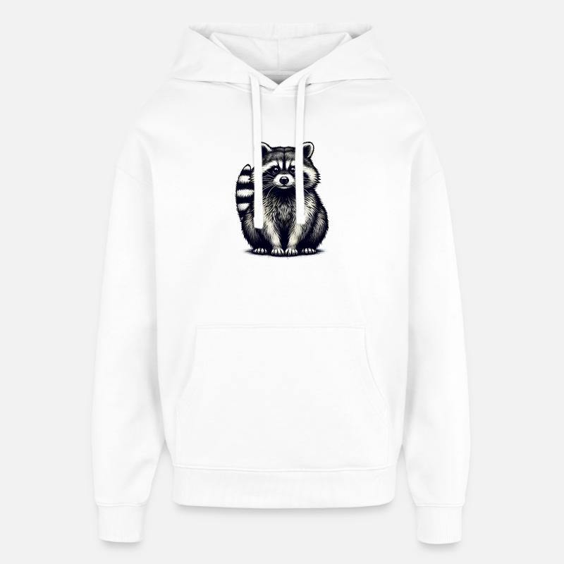 Raton laveur - Sweat à capuche unisexe Stanley/Stella Oversized - blanc