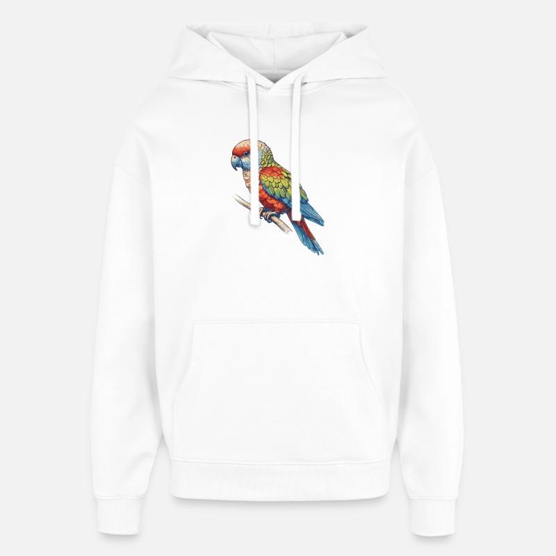 Perroquet - Sweat à capuche unisexe Stanley/Stella Oversized - blanc