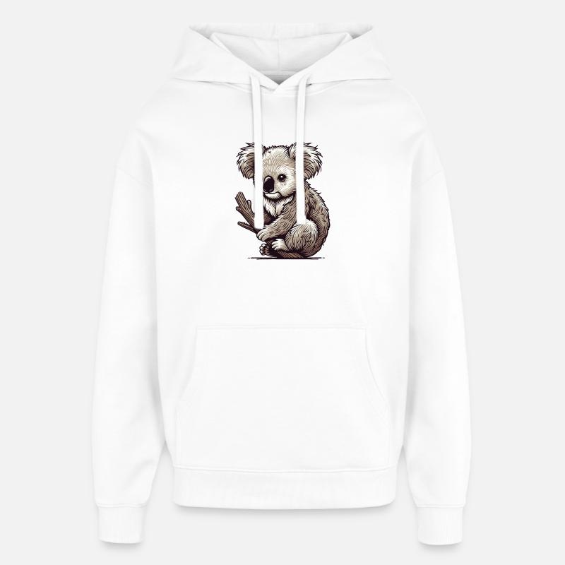 Koala - Oversized Unisex Hoodie von Stanley/Stella - Weiß