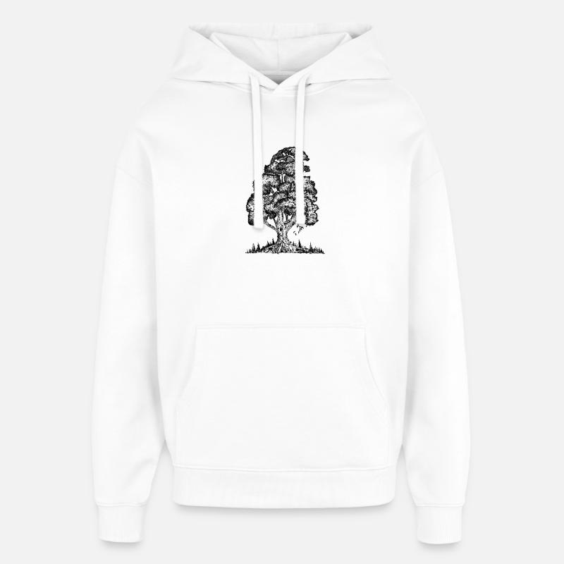 MJR - Schwarzer Baum - Oversized Unisex Hoodie von Stanley/Stella - Weiß
