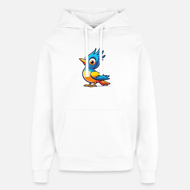 Oiseau bleu - Sweat à capuche unisexe Stanley/Stella Oversized - blanc
