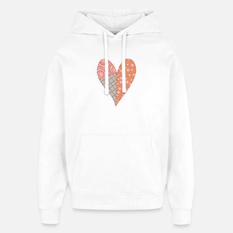 Patchwork Herz Nr. 4 - Oversized Unisex Hoodie von Stanley/Stella - Weiß