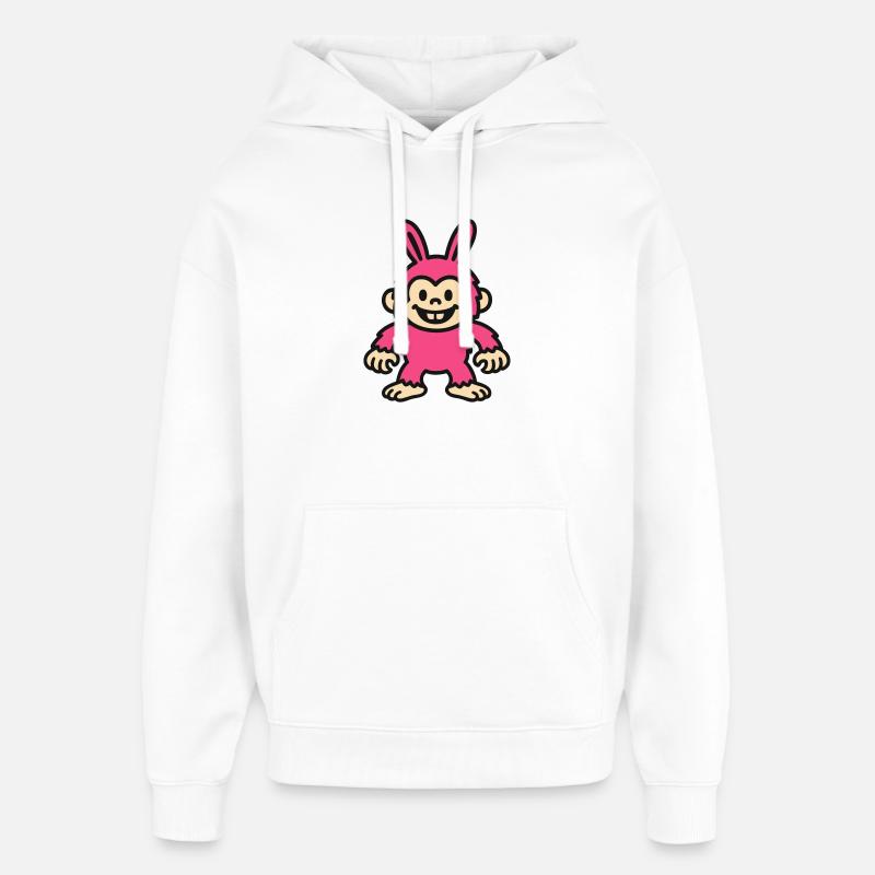 Lapin Singe - Sweat à capuche unisexe Stanley/Stella Oversized - blanc