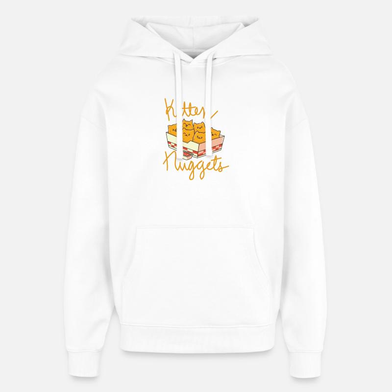 Chaton Nuggets Drôle de Chat - Sweat à capuche unisexe Stanley/Stella Oversized - blanc