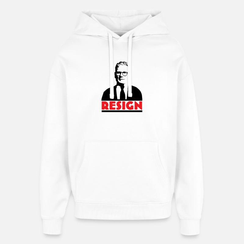 Kier Starmer démissionne Graphique - Sweat à capuche unisexe Stanley/Stella Oversized - blanc