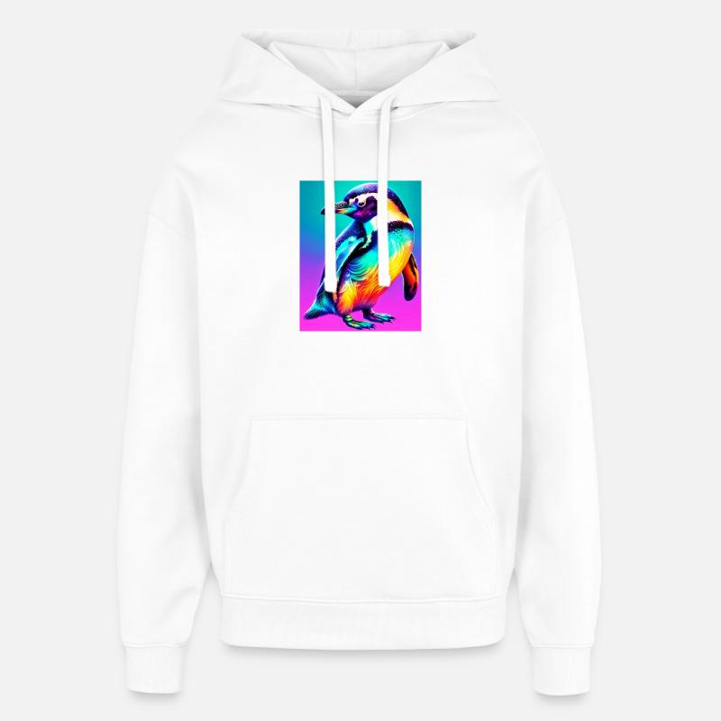 Pinguin - Oversized Unisex Hoodie von Stanley/Stella - Weiß