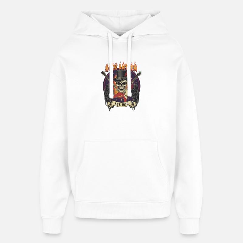 Jupe Crâne Anthem Années 1970 - Sweat à capuche unisexe Stanley/Stella Oversized - blanc