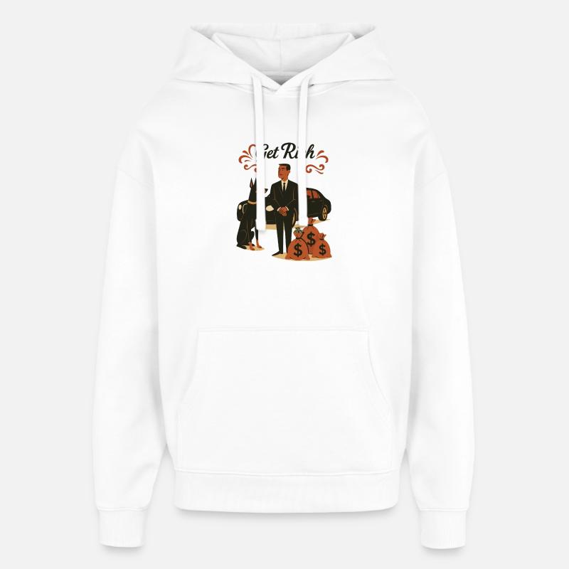 Devenir riche Mode de vie - Sweat à capuche unisexe Stanley/Stella Oversized - blanc