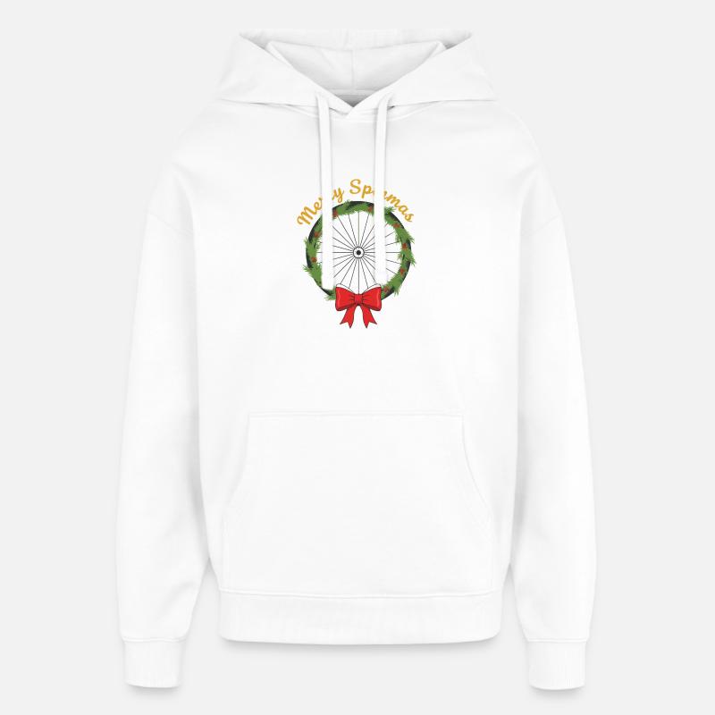 Merry Spinmas Couronne de vélo - Sweat à capuche unisexe Stanley/Stella Oversized - blanc
