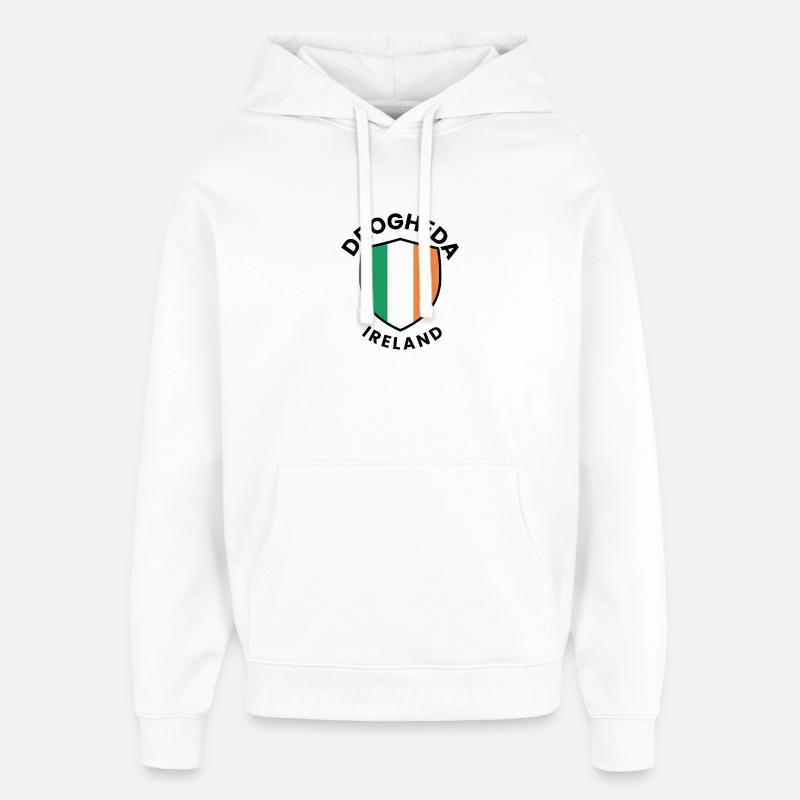 Bouclier d’Irlande de Drogheda - Sweat à capuche unisexe Stanley/Stella Oversized - blanc