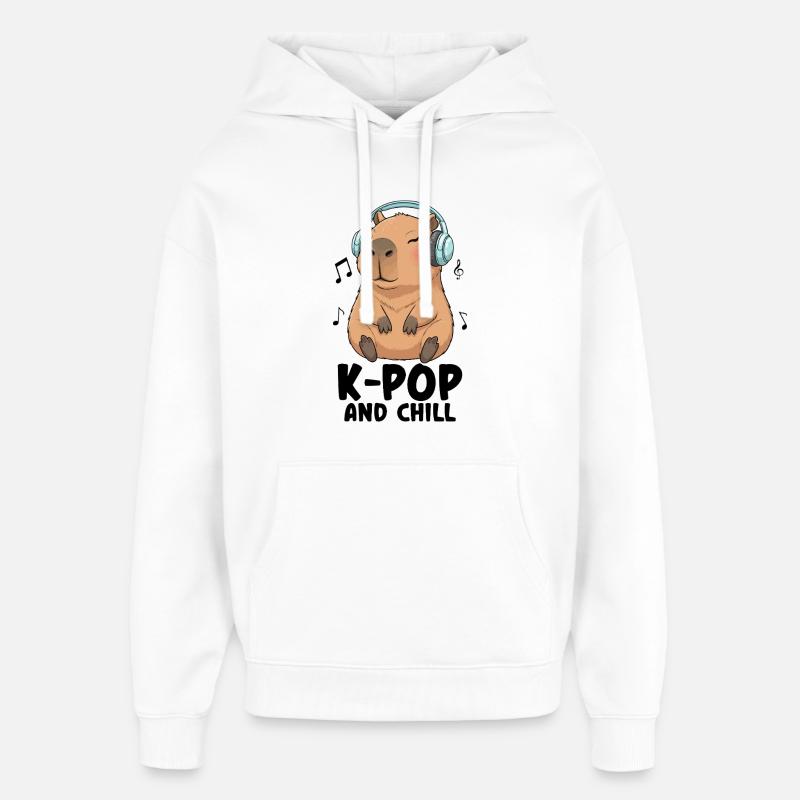 K-Pop et Chill - Sweat à capuche unisexe Stanley/Stella Oversized - blanc