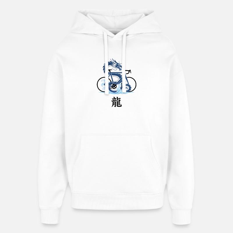 Géométrie de la Marée du Dragon - Sweat à capuche unisexe Stanley/Stella Oversized - blanc